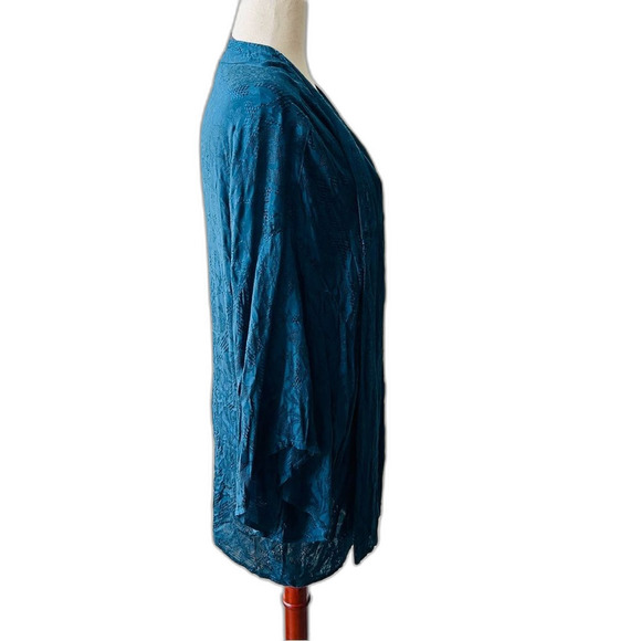 Junarose Blue womens Saliraz Three Quarter Sleeve Kimono top Size X-Large NWT - Picture 6 of 7